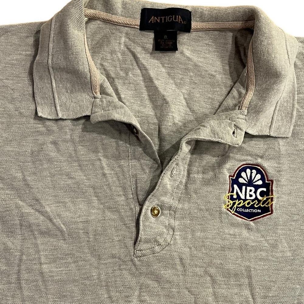VTG‎ NBC Sports Collection Logo Gray Polo Shirt, 100% Cotton, Retro Y2K  Mens XL